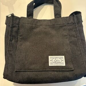 Black Corduroy Tote Bag